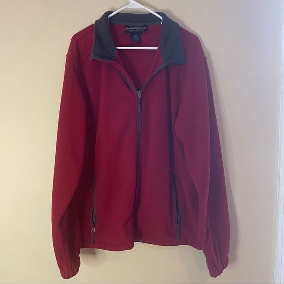 Free Country Men’s Full Zip Fleece Jacket Red Size Large - Picture 1 of 9